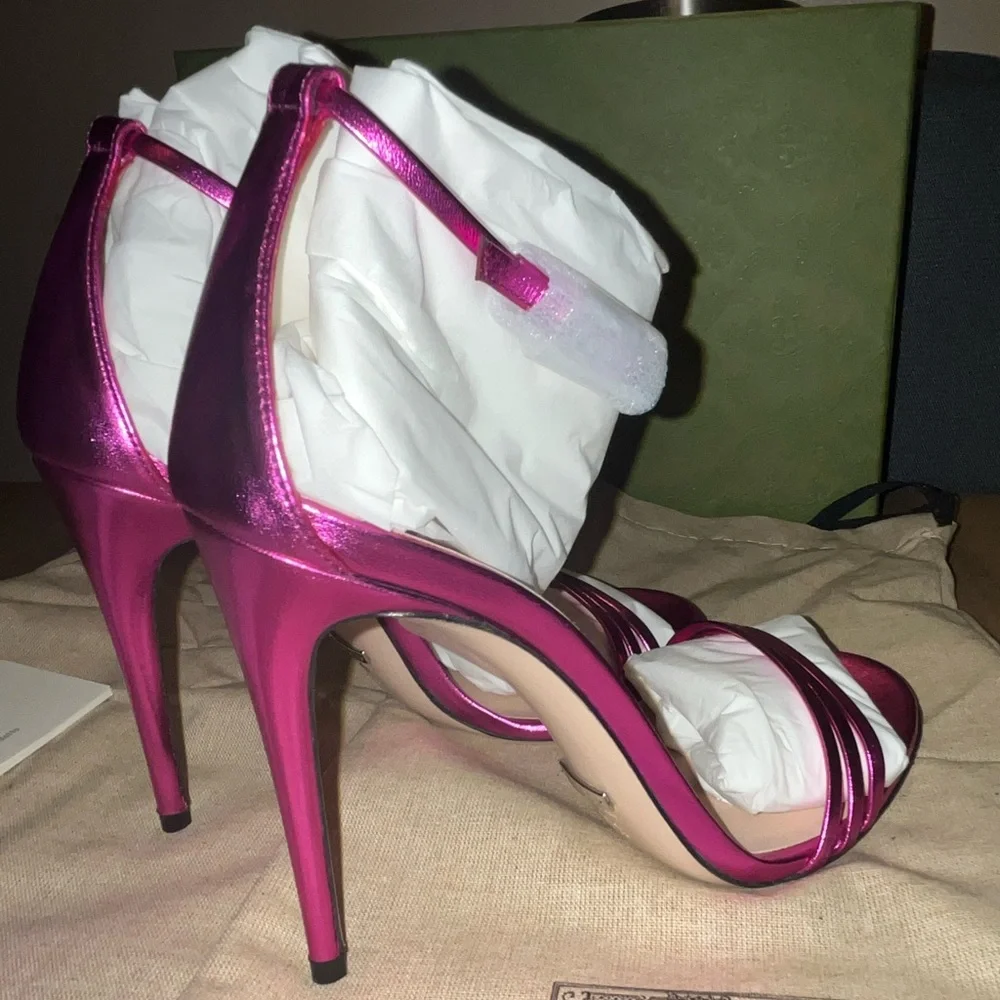 Authentic Gucci Ankle strap heel sandals size 38.5 - Picture 8 of 13